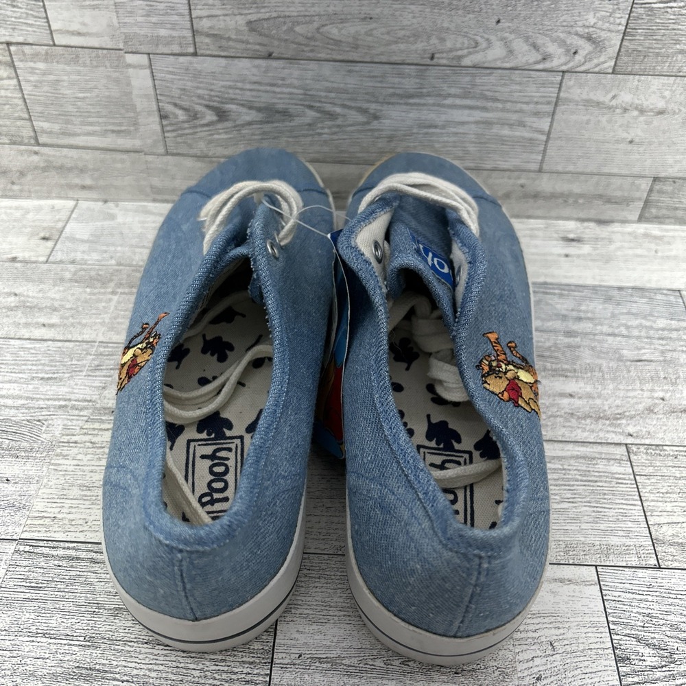 Disney Winnie The Pooh Works Tiger 90s Denim Canvas Embroidered Shoes Sz 7.5 New - Picture 7 of 16